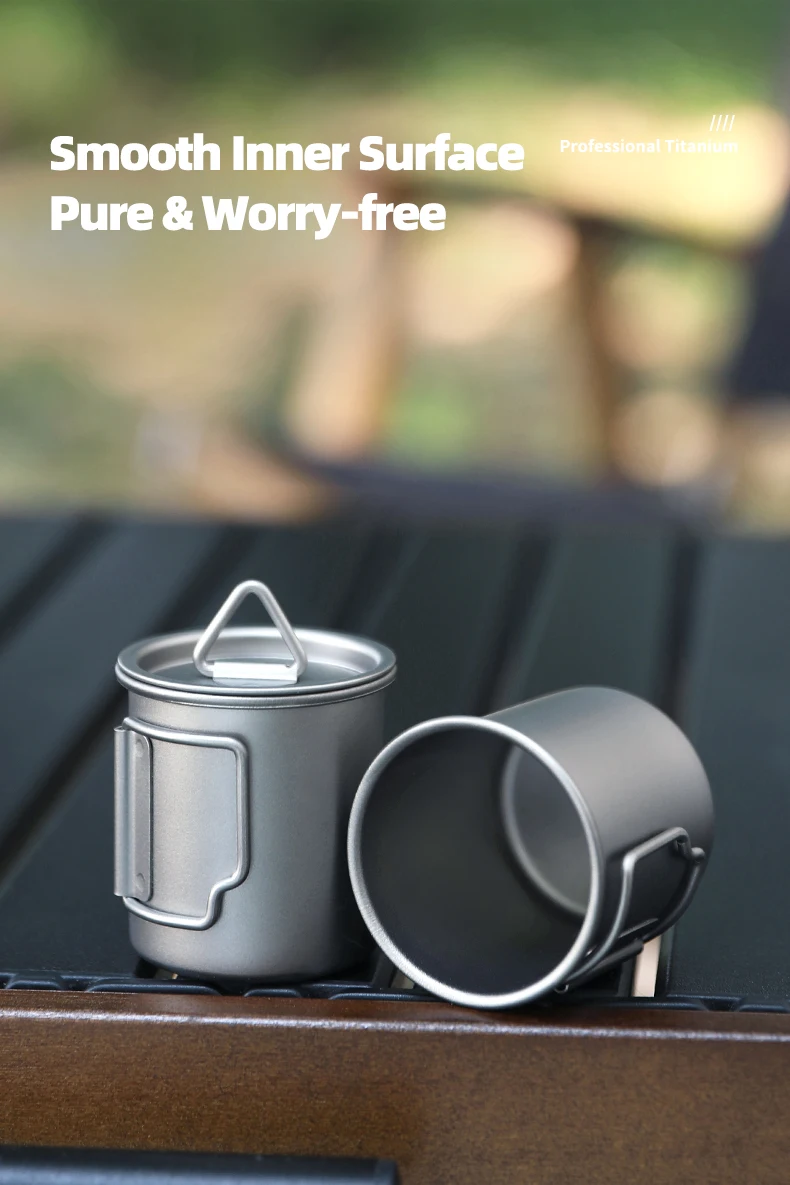 Tiartisan 50ml Reiner Titan Mini-Teetasse Outdoor Camping Taschen-Espressotasse mit Klappgriff Sake-Tasse – Detail 6