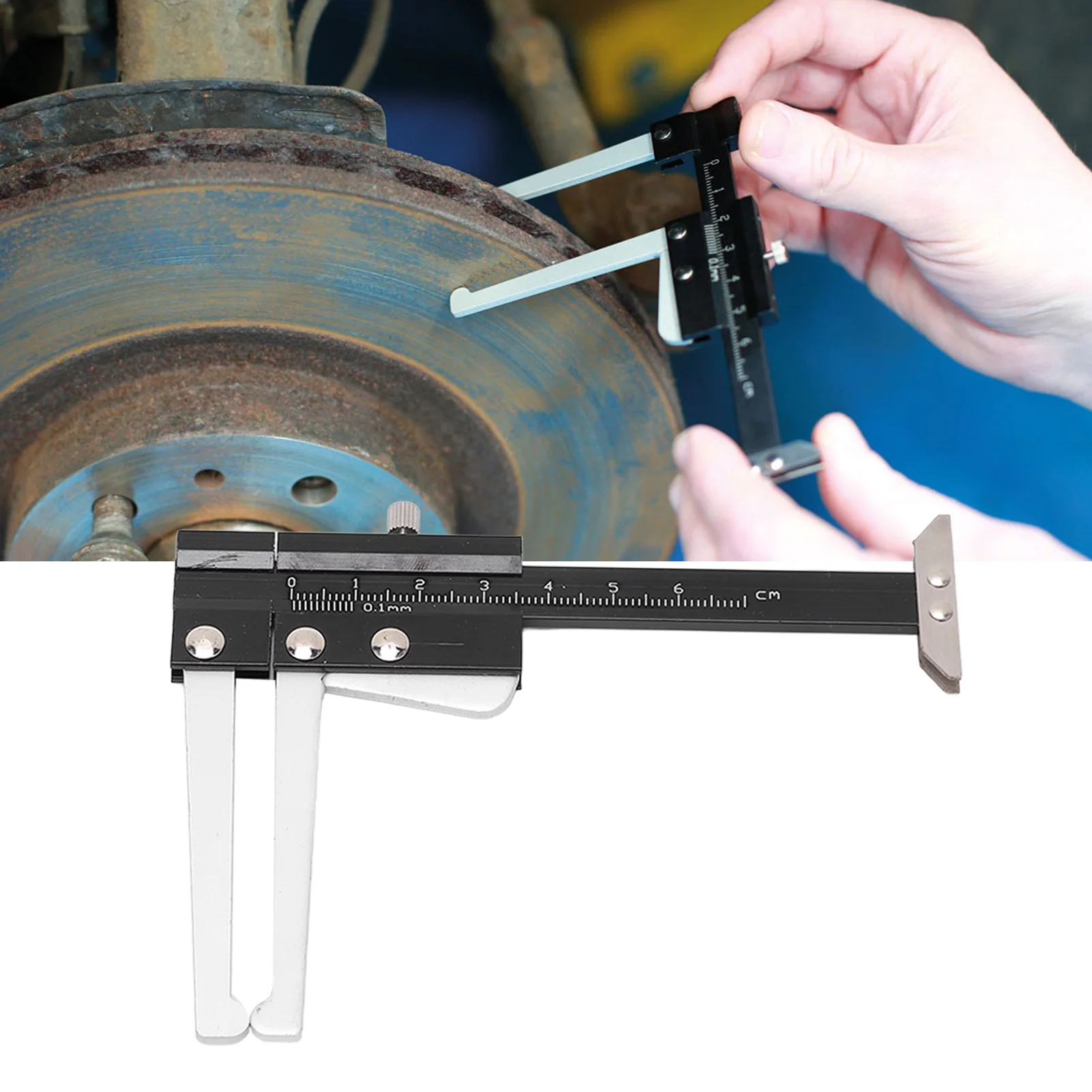 Metric Brake Disc Depth Measuring Caliper 0‑60mm Tire Tread Depth Gauge 0.1mm Accuracy Portable