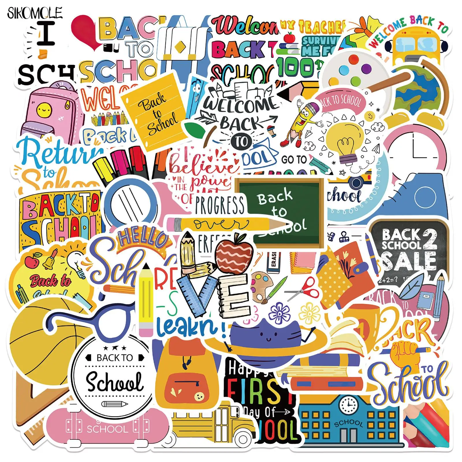 10/30/50PCS Cartoon School Season Stickers Student Supplies DIY Toys Luggage Skateboard Diary Laptop Decals Graffiti Sticker F5