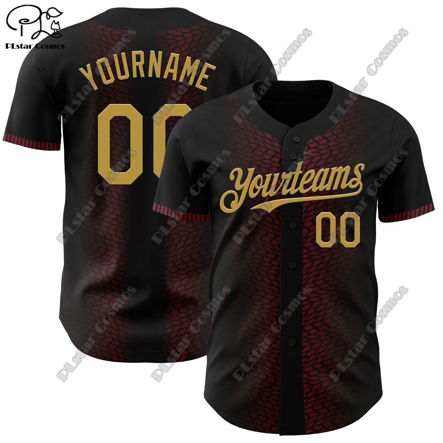 PLSTAR COSMOS customized team name 3D printing gradient geometric design genuine baseball uniform summer new short sleeve J-7