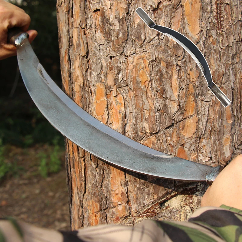 Curved Wood Carving Tool Draw Knife Manganês Steel Shave Woodworking Debarking Tool 51cm