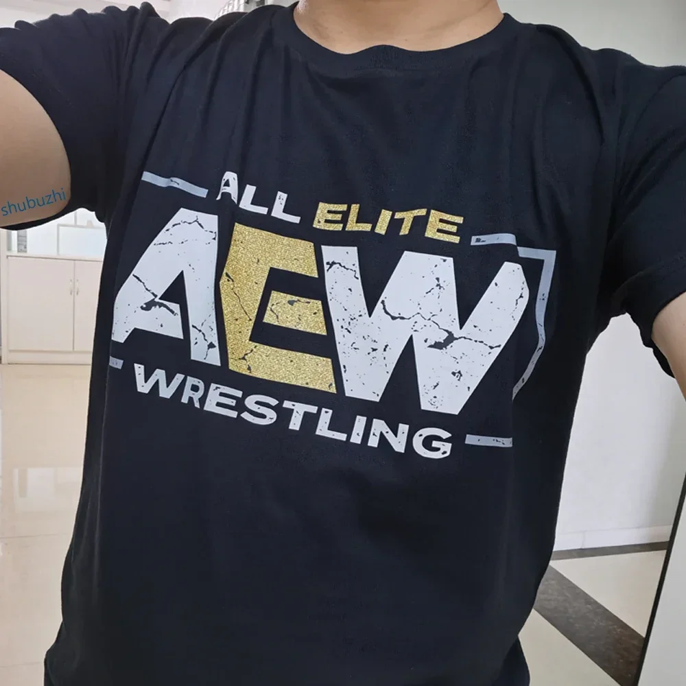 Brand All Elite AEW Wrestling AEW Logo men t-shirt summer fashion cotton tshirt male teeshirt