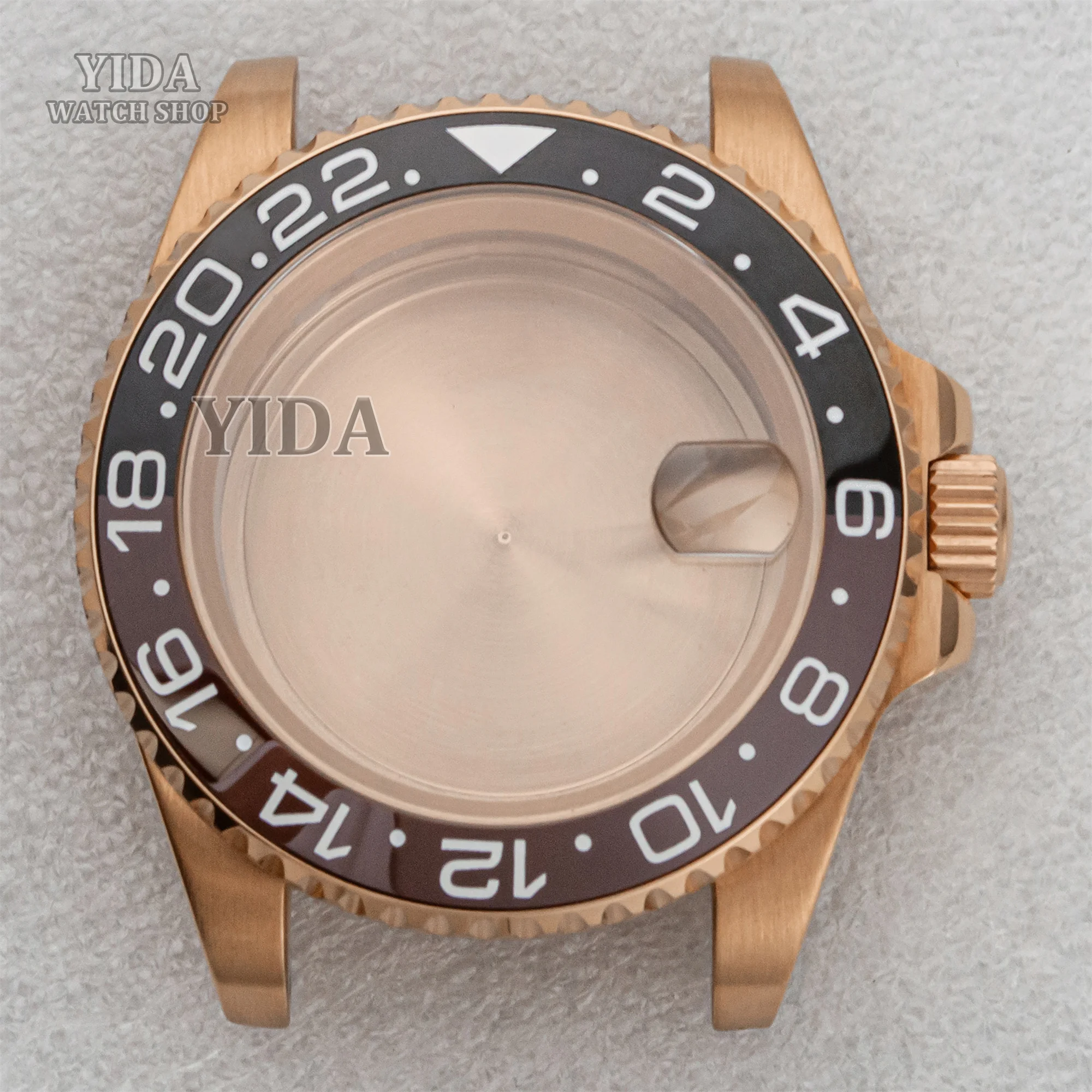 

40mm Watch Case PVD Gold 316L Stainless Steel Ceramic Bezel 100M Resistance Sapphire Glass For SUB GMT NH34/35/36 Movement Parts