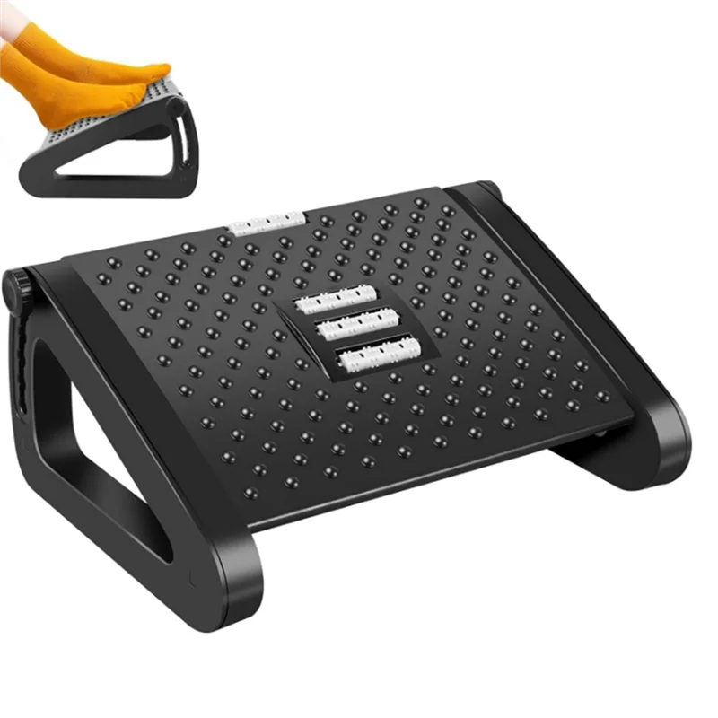 

ABKJ-Office Foot Rest, Foot Stool Removable Massage Roller Portable, Ergonomic Desk Footrest