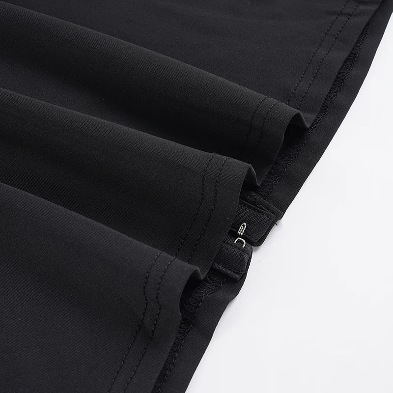 SUCHCUTE Sexy schwarzes, ausgehöhltes Minikleid für Damen, Rollkragenpullover, kurze Ärmel, schmale Roben, elegante, figurbetonte Kleider, schicke Club-Outfits – Detail 10