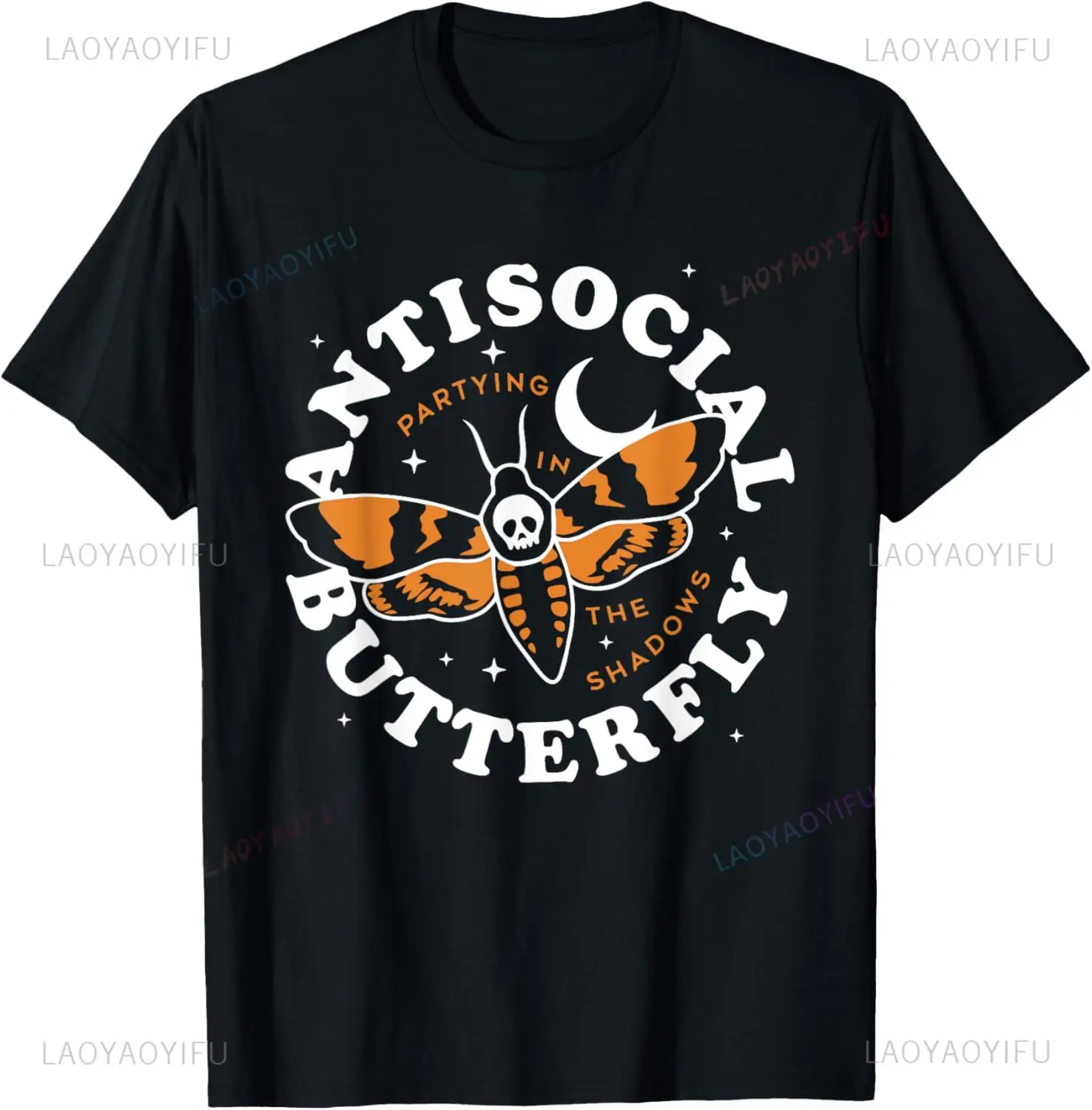 Camiseta antisocial de mariposa para fiesta en las sombras, ropa de calle, estampado, diseño Original, regalos, Camisetas
