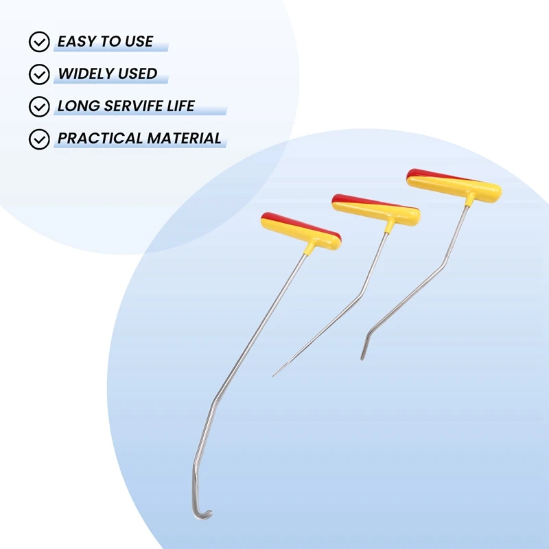A19F-Car デントリペアロッド デントリムーバーフックツール ステンレス鋼修復ツール 車自動車ボディデントリペアロッド