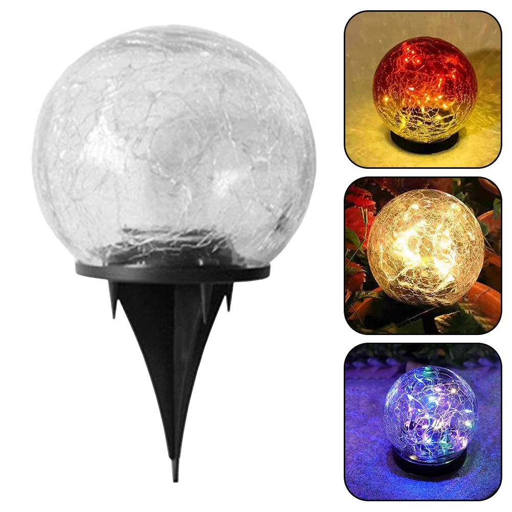 

Солнечная лампа в виде шара, уличный водонепроницаемый треснутый стеклянный шар, солнечный путь, пейзажный светильник для декора садовой вечеринки
