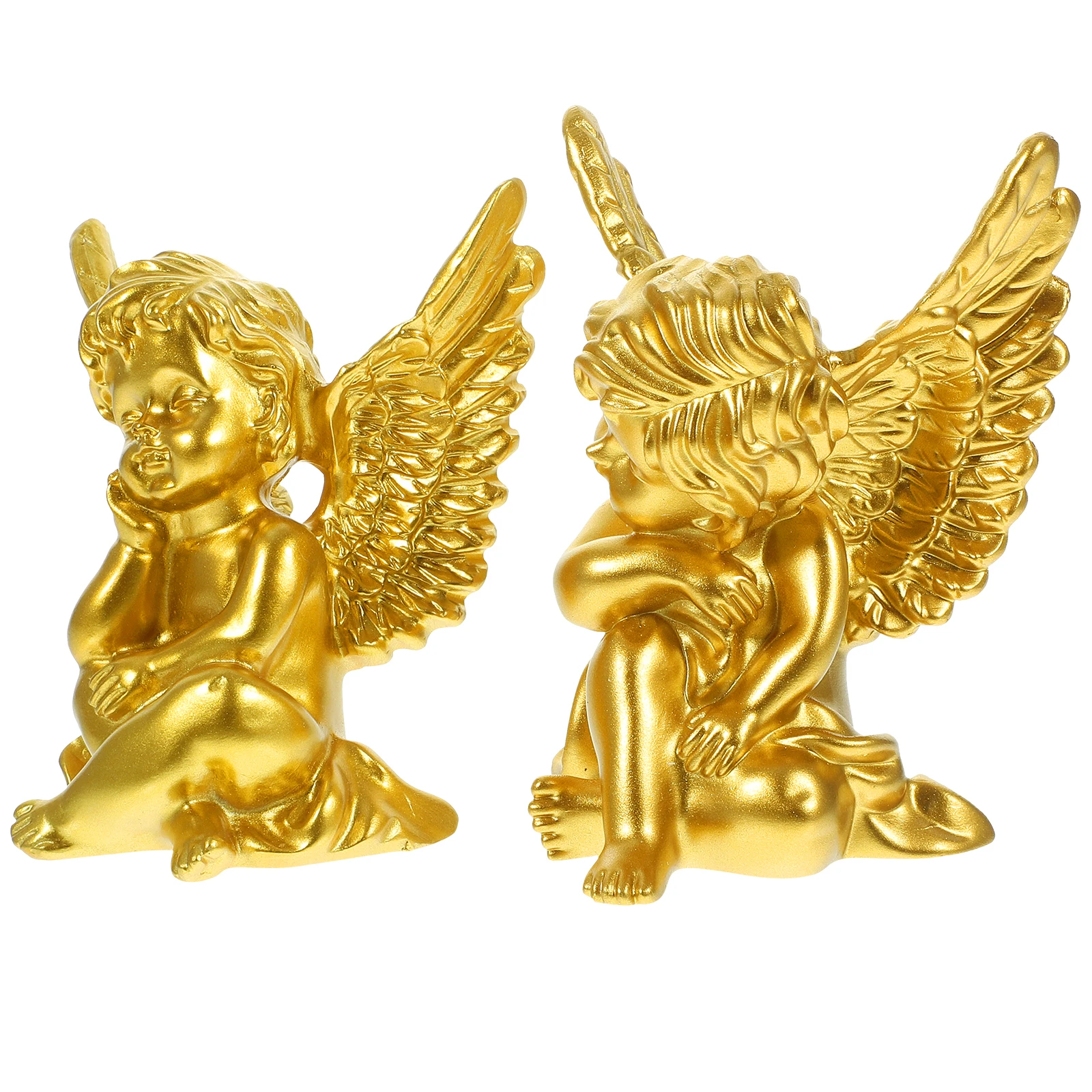 

2pcs Figurines Resin Statue Angel Statues And Figurines Decor Miniature Home Decoration Gift Idea Wedding Ornament