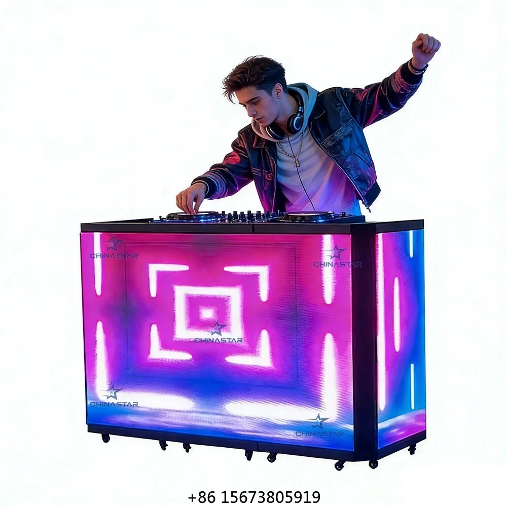 

4500nits Foldable Dj Booth Portable Dj Table Booth Stand Folding Dj Booth Led Display for Disco, Party and Night Club