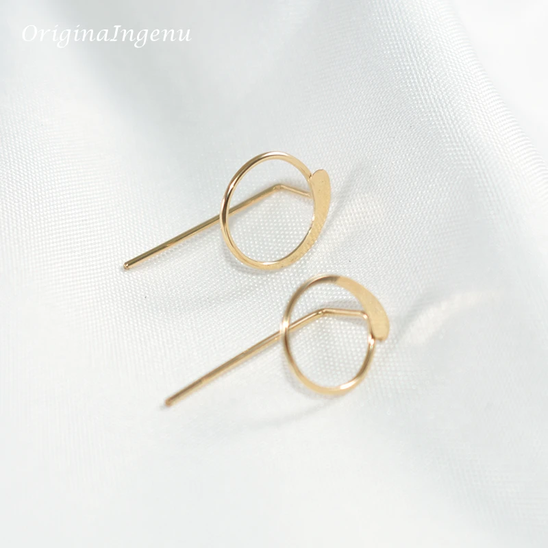 925 Silver Real Piercing Earrings Handmade Jewelry Gold Filled Jewelry Punk Oorbellen Boho Minimalist Earrings for Women