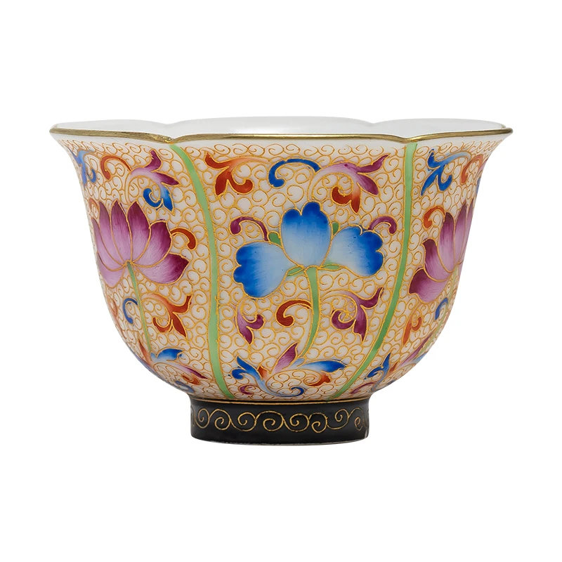 

Zhong Jia Yao Jingdezhen Kung Fu Tea Set Modern Design Ceramic Tea Tasting Cup Cloisonne Enamel Personal Master Cup Small Size