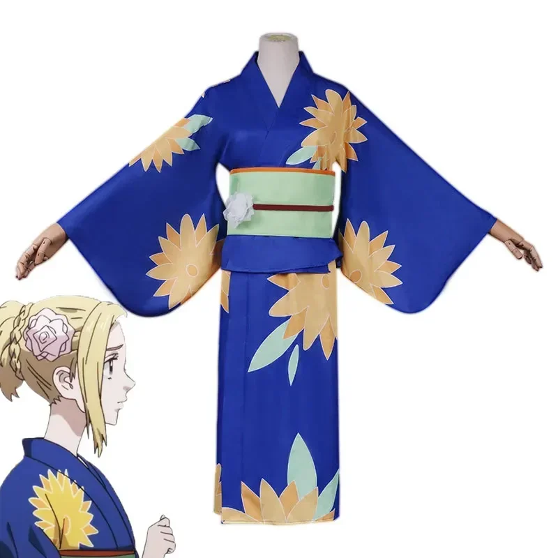 Anime Tokyo Revengers Cosplay Emma Kimono Women Costume