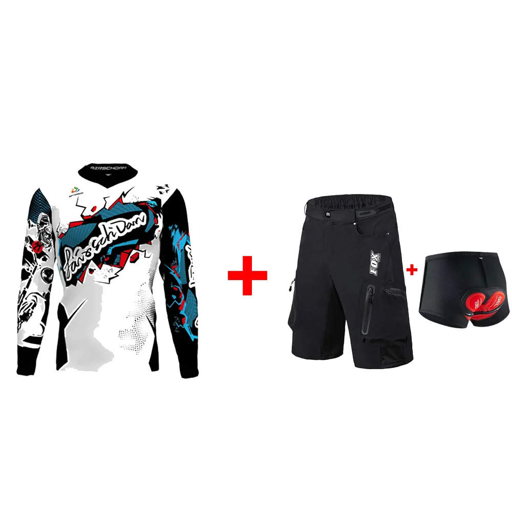 FOX Cycling Team Men's Bicycle Shorts Downhill Motocross Bike Jersey Waterproof MTB Short Trouser Pantalon Corto Ciclismo Hombre