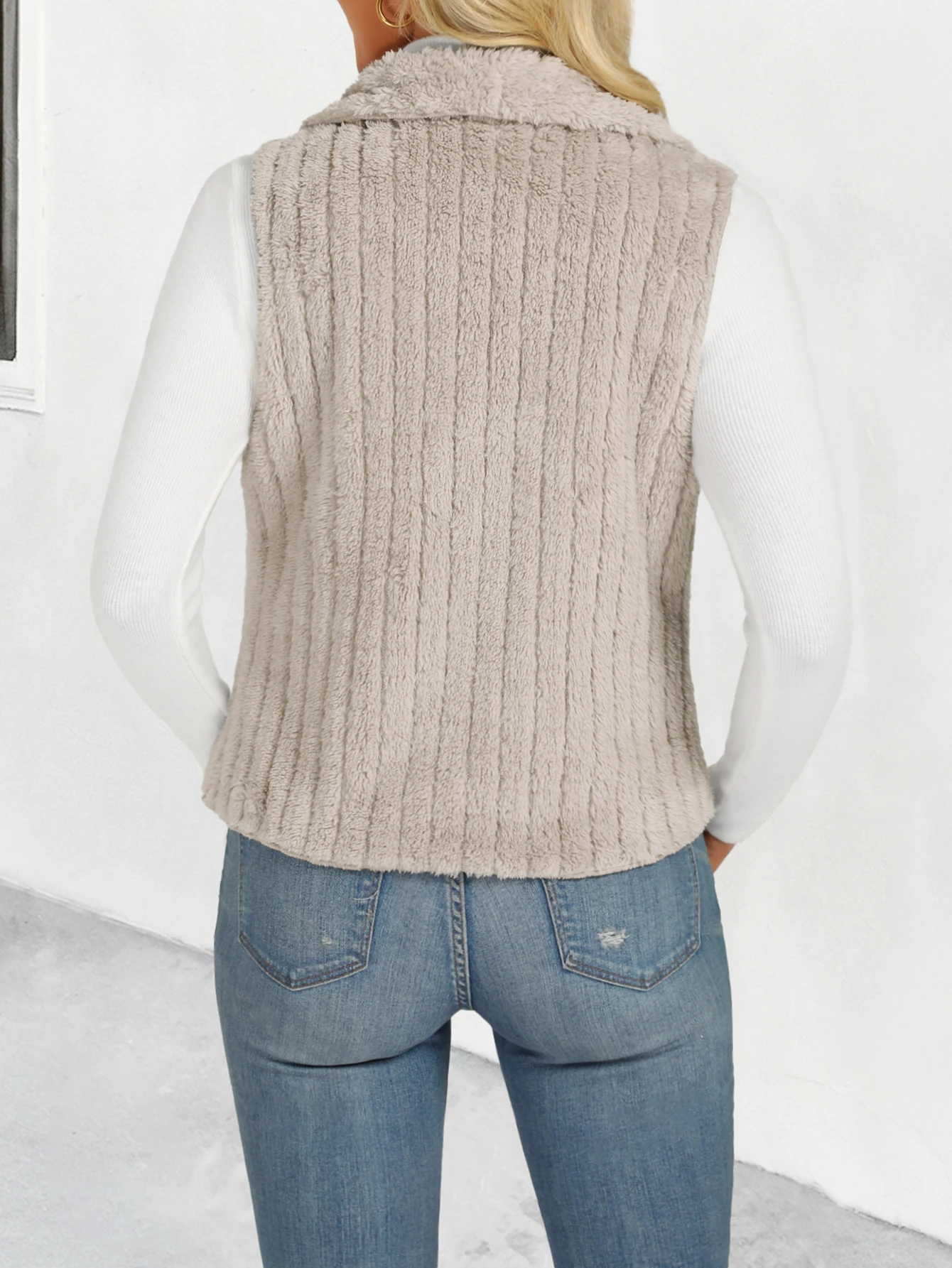 معطف سترة نسائي لخريف وشتاء ذو ياقة مفتوحة وياقة شلال