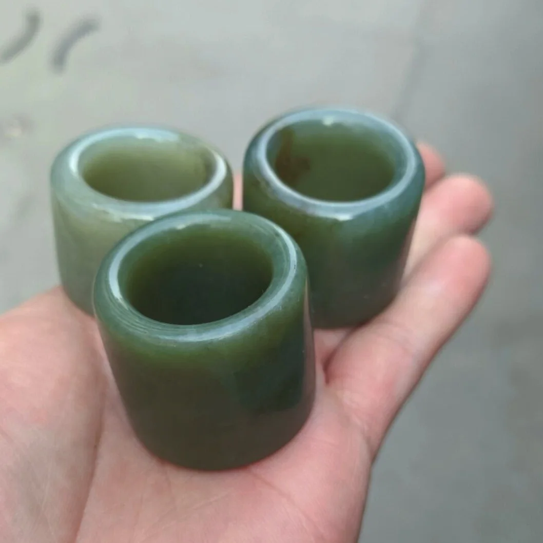 Natural Nephrite Jade Rings Wide Band Men Women Healing Gemstone Fine Jewelry Genuine Chinese Hetian Jades Thumb Ring Anillos