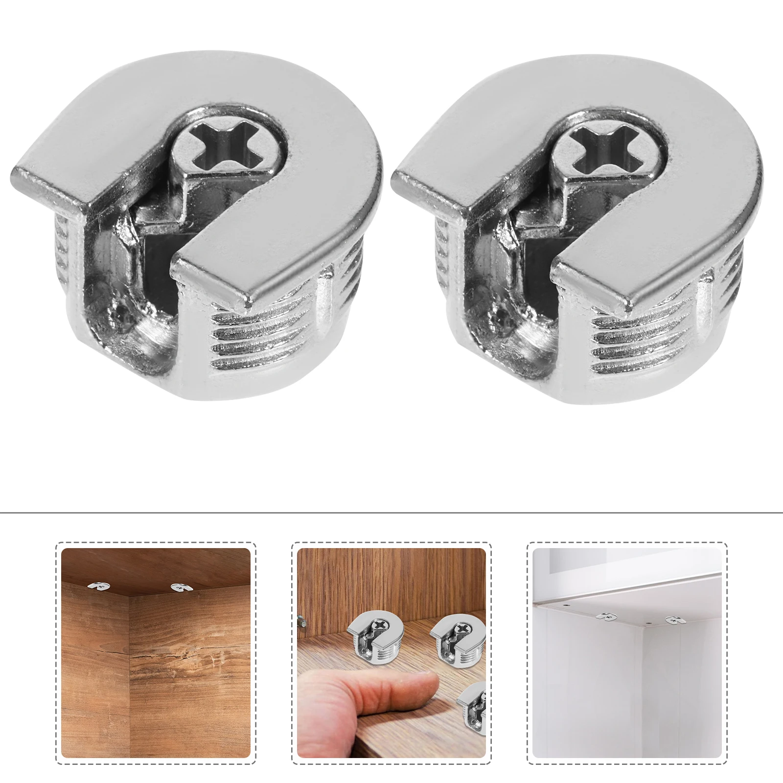 

10pcs Shelf Brackets Connectors Heavy Duty Cabinet Wardrobe Support Hardware Fasteners Closet Shelf Holders Silver