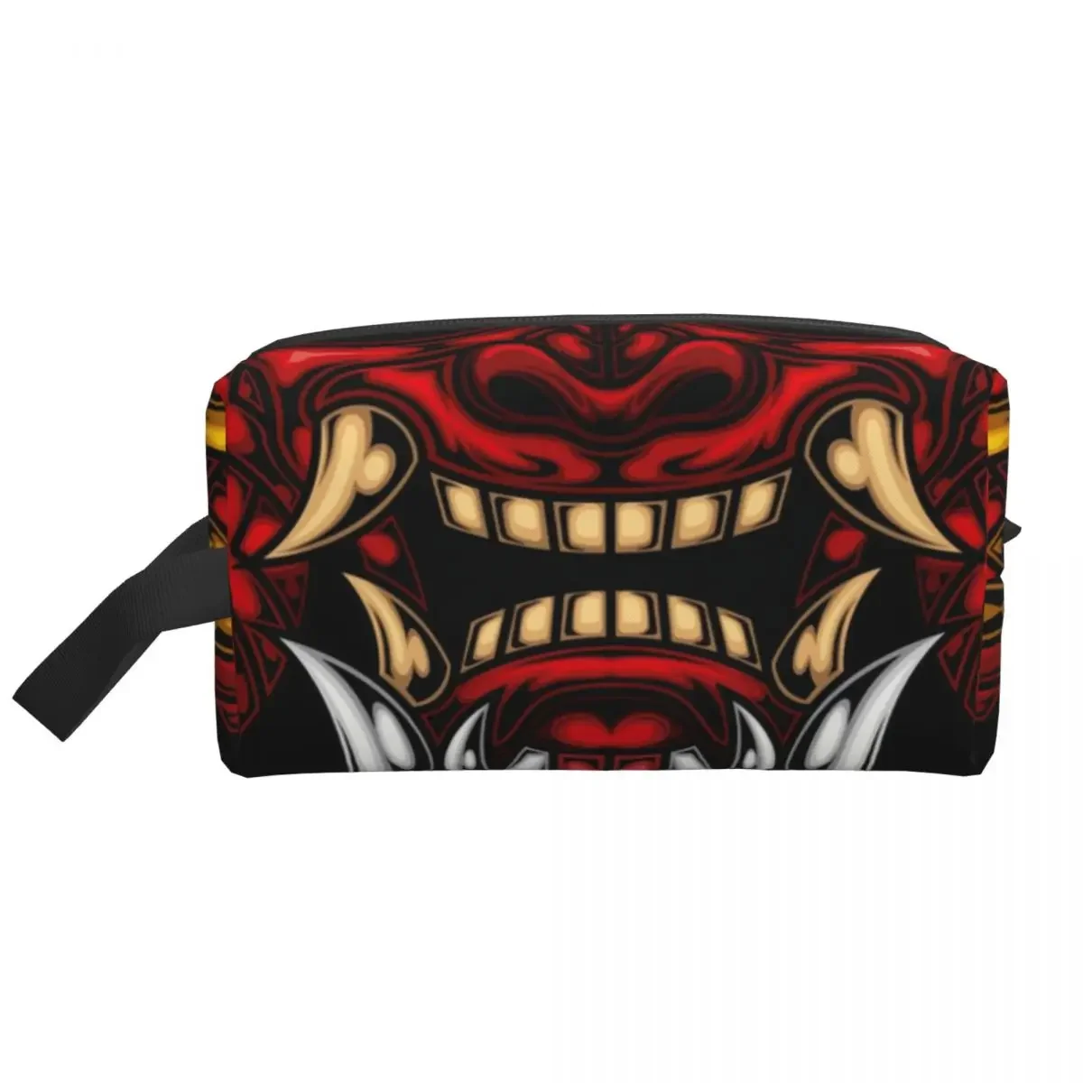 Kawaii Hannya Barong Travel Toiletry Bag Women Japanese Samurai Demon Monster Oni Makeup Cosmetic Bag Beauty Storage Dopp Kit