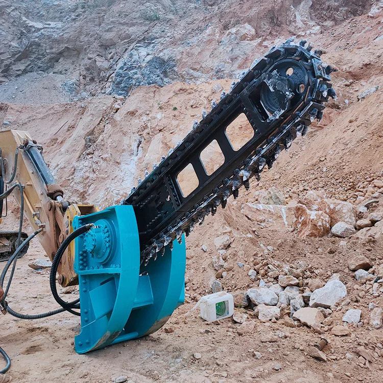 Excavator Attachment Trencher Machine Chain Trencher Excavator Trencher for Optical Cable Ditching