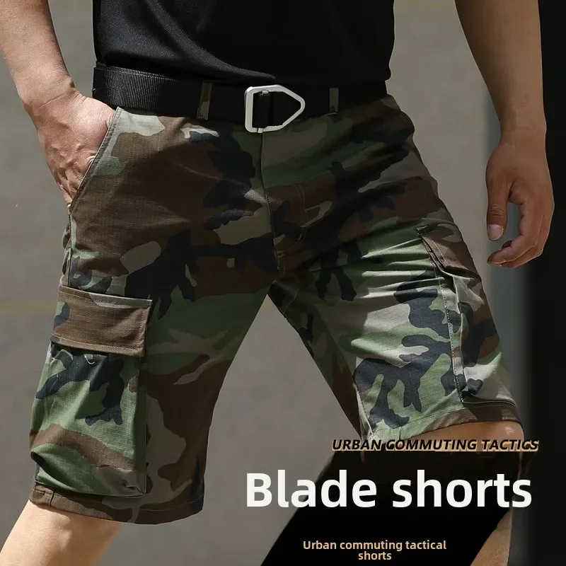 

Cargo Shorts Mens Summer Cotton Army Tactical Camouflage Multi-pocket Casual Short Pants Wear-resistant Military Shorts Men New