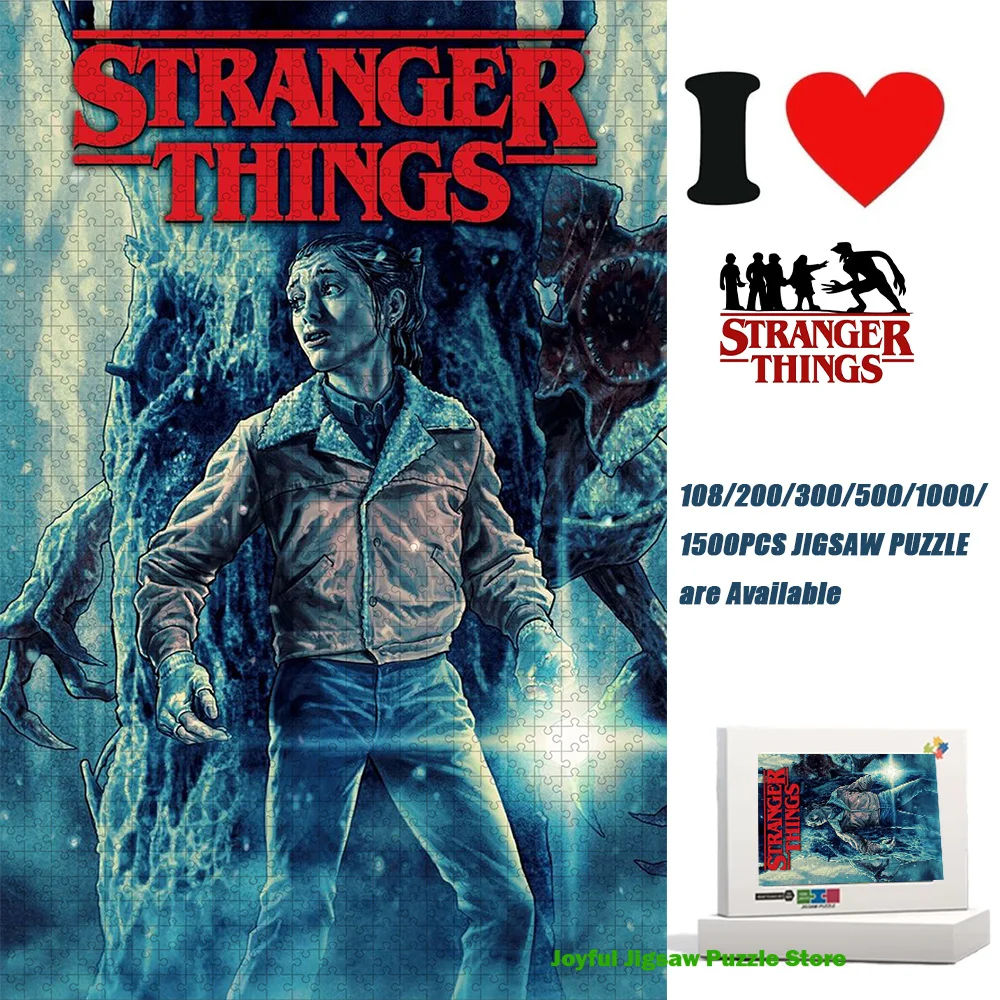 Stranger Things Jigsaw Puzzle Eleven Vs Demogorgon 200/300/500/1000/1500 Piece Jigsaw Puzzle Retro 80S Horror Tv Show for Fans