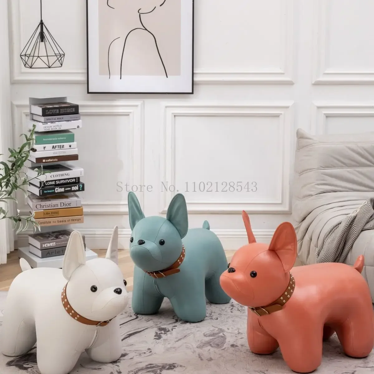 Cute Cartoon Animal Stool Living Room Waterproof Stool Foot Stool Dog Shoe Stools Living Room Housewarming Gift