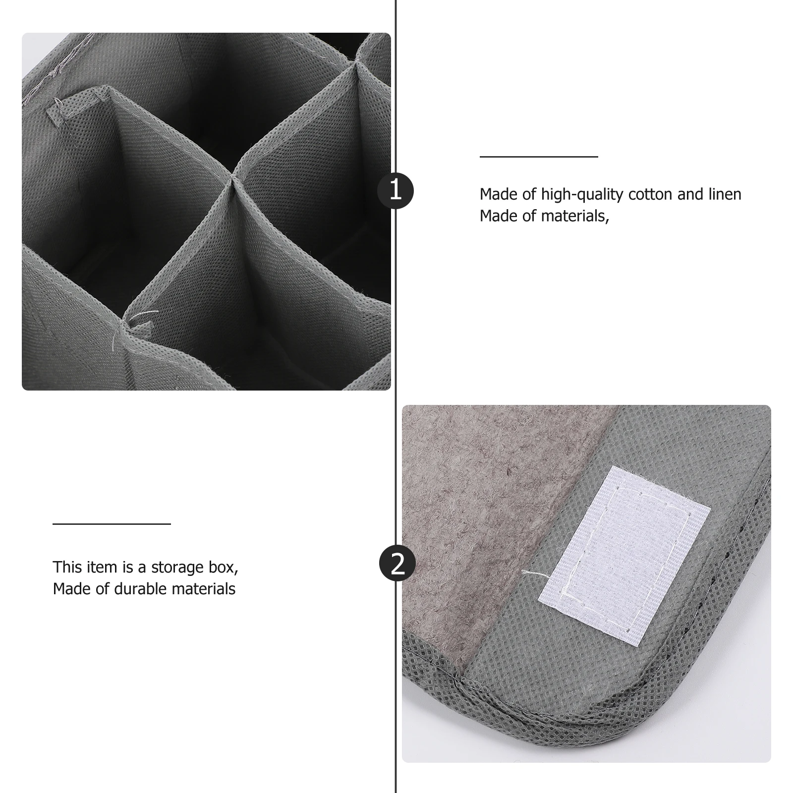 

1Pcs Underwear Storage Organizer Cotton Linen 13 Grids Box Drawer for Bra Socks Scarves Closet Storage Case Dust Free