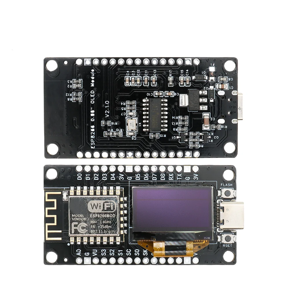 NodeMCU ESP8266 V3 Development Board With 0.96 Inch OLED Display CH340 ESP-12F WiFi Module TYPE-C USB For IDE/Micropython