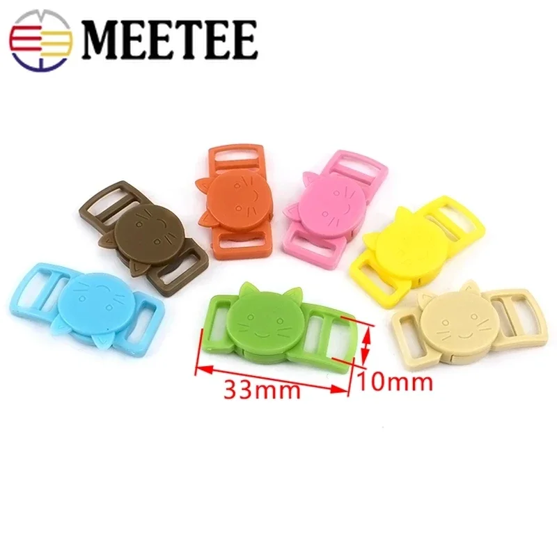 25/50/100Pcs Mixed Color Release Buckles Cat-Head Plastic Safty Breakaway for Cat Collar Paracord Webbing Apparel Accessories