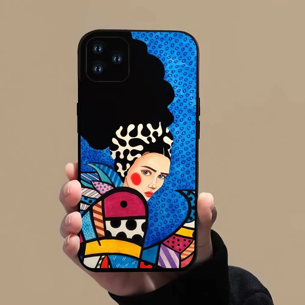 Girl Colorful series of personality illustrations Phone Case For iPhone 11 12 13 14 15 Mini Pro XS Max X S Plus XR Shell