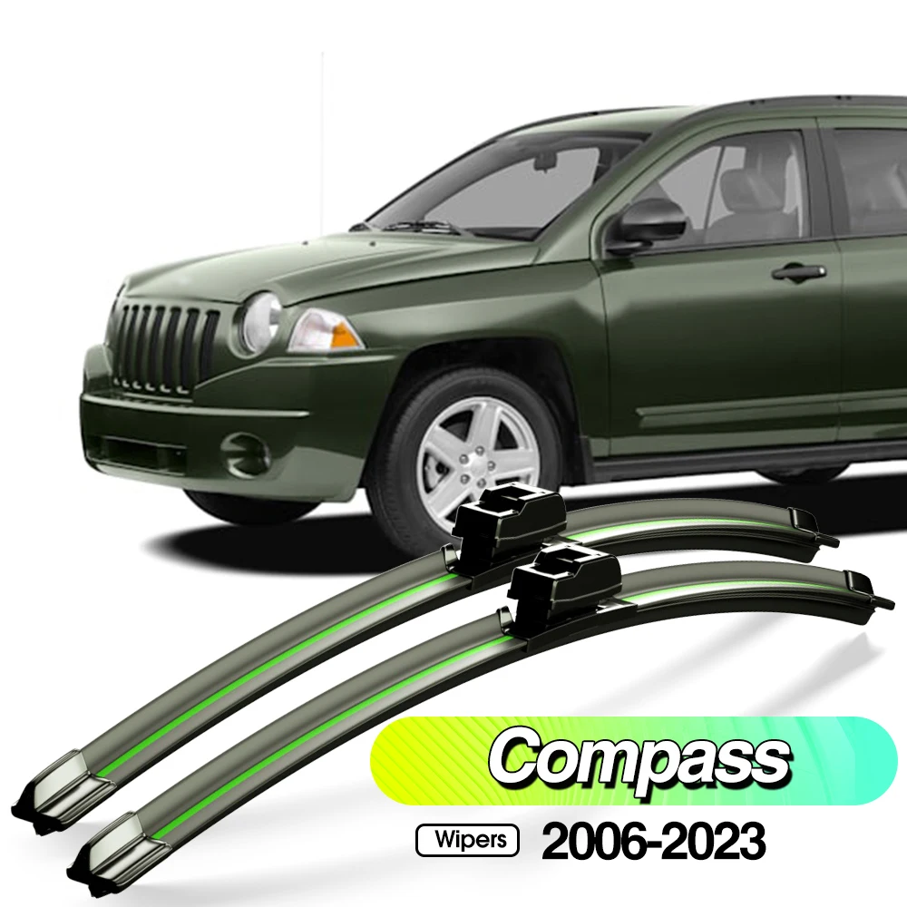 

For Jeep Compass MK MP 2006-2023 2pcs Front Windshield Wiper Blades Windscreen Window Accessories 2007 2013 2015 2019 2020 2021