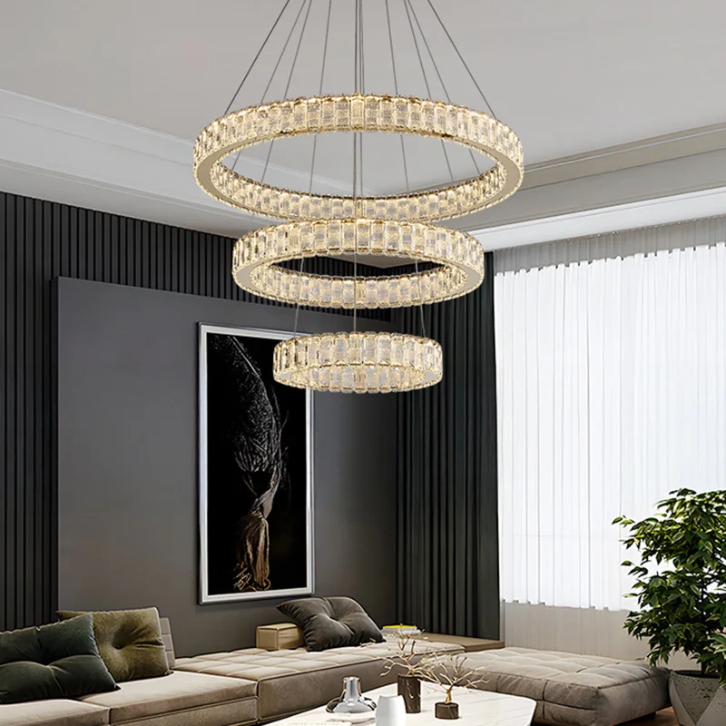 New Arrival Luxury Crystal LED Chandelier Modern Home Ceiling Pendant Lamp for Villa Living Dining Room Bedroom Lighting Fixture