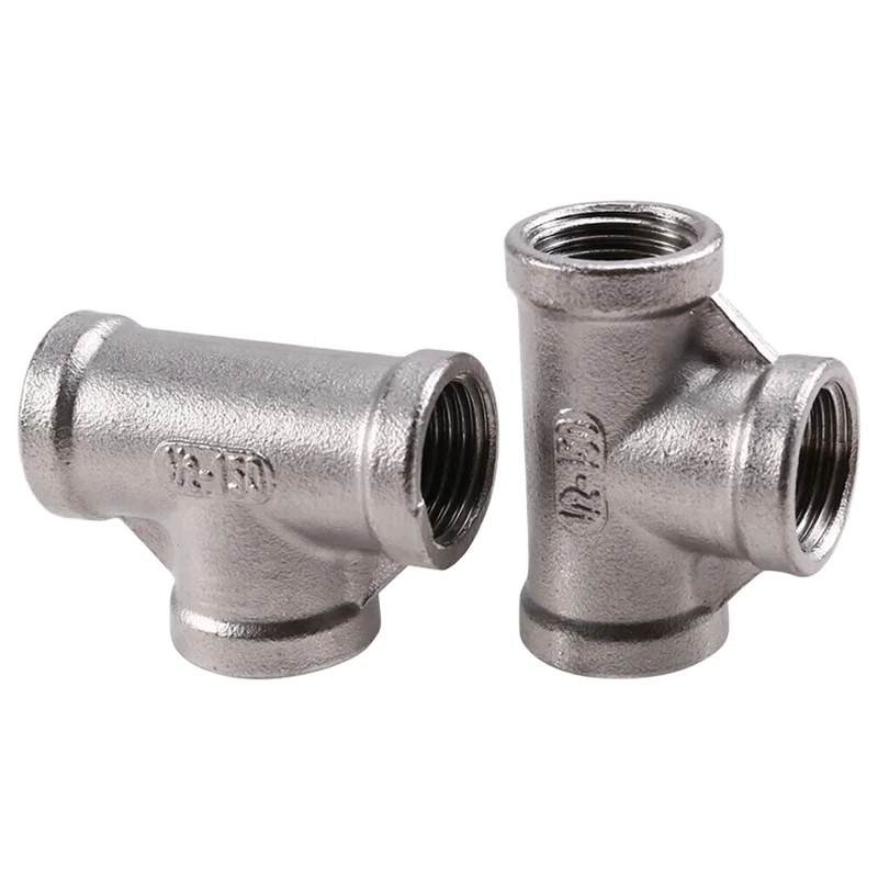 

T98C-2PCS Фитинг 1/2 "Зединитель тройника с внутренней резьбой BSPT Фитинг трубного соединителя 1/2" BSPT Трубный соединитель
