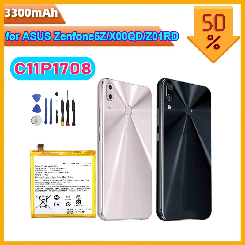 

C11P1708 3300mAh Phone Battery for ASUS Zenfone 5 5Z ZE620KL X00QD ZS620KL Z01RD Replacement Battery with Tools