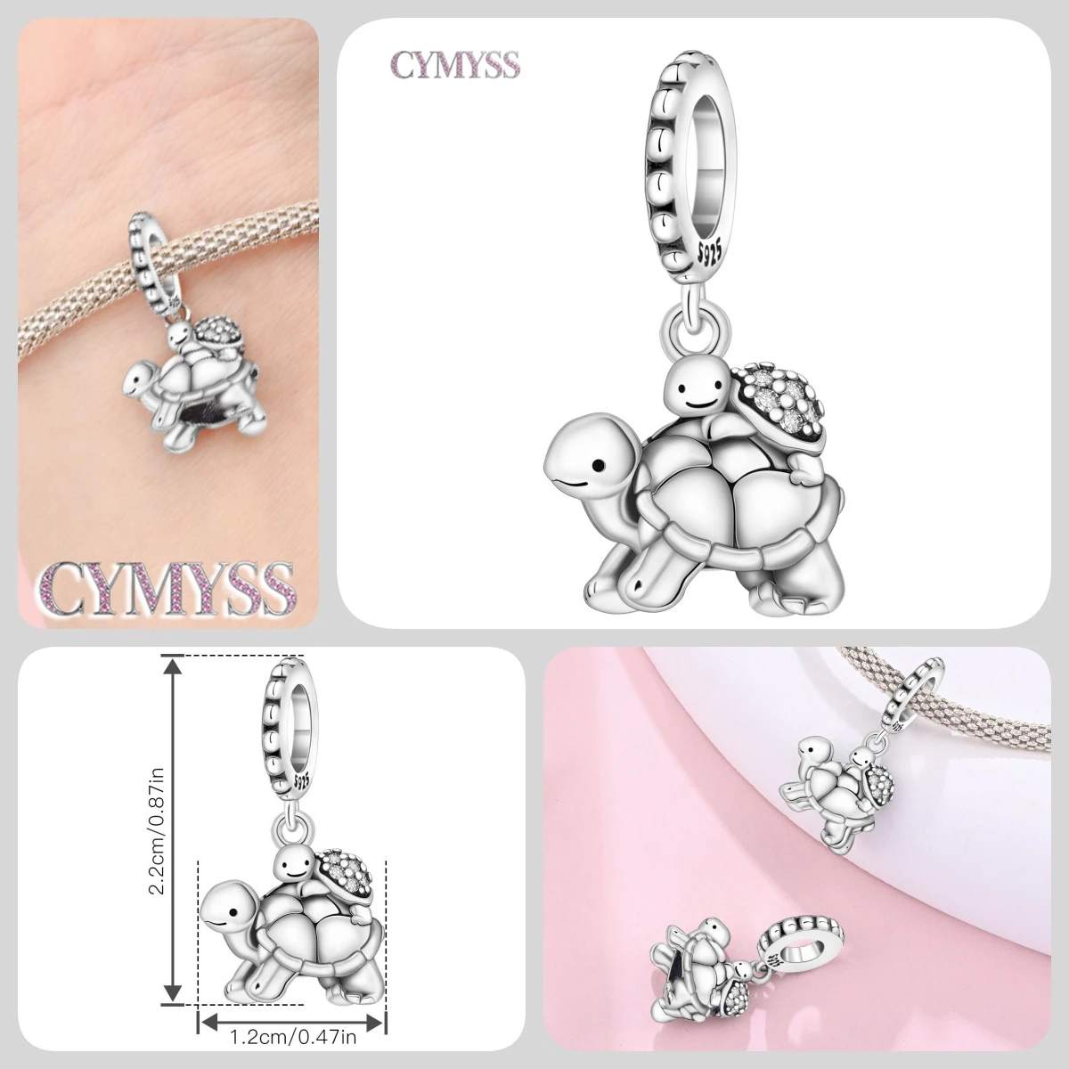 Blauer Charm, 925er Sterlingsilber, Ozeanperlen, Betta-Fisch-Anhänger, Geburtstagsfeier, Geschenk für Frauen, Armband, Halskette, DIY-Perlen, Schmuck – Detail 15