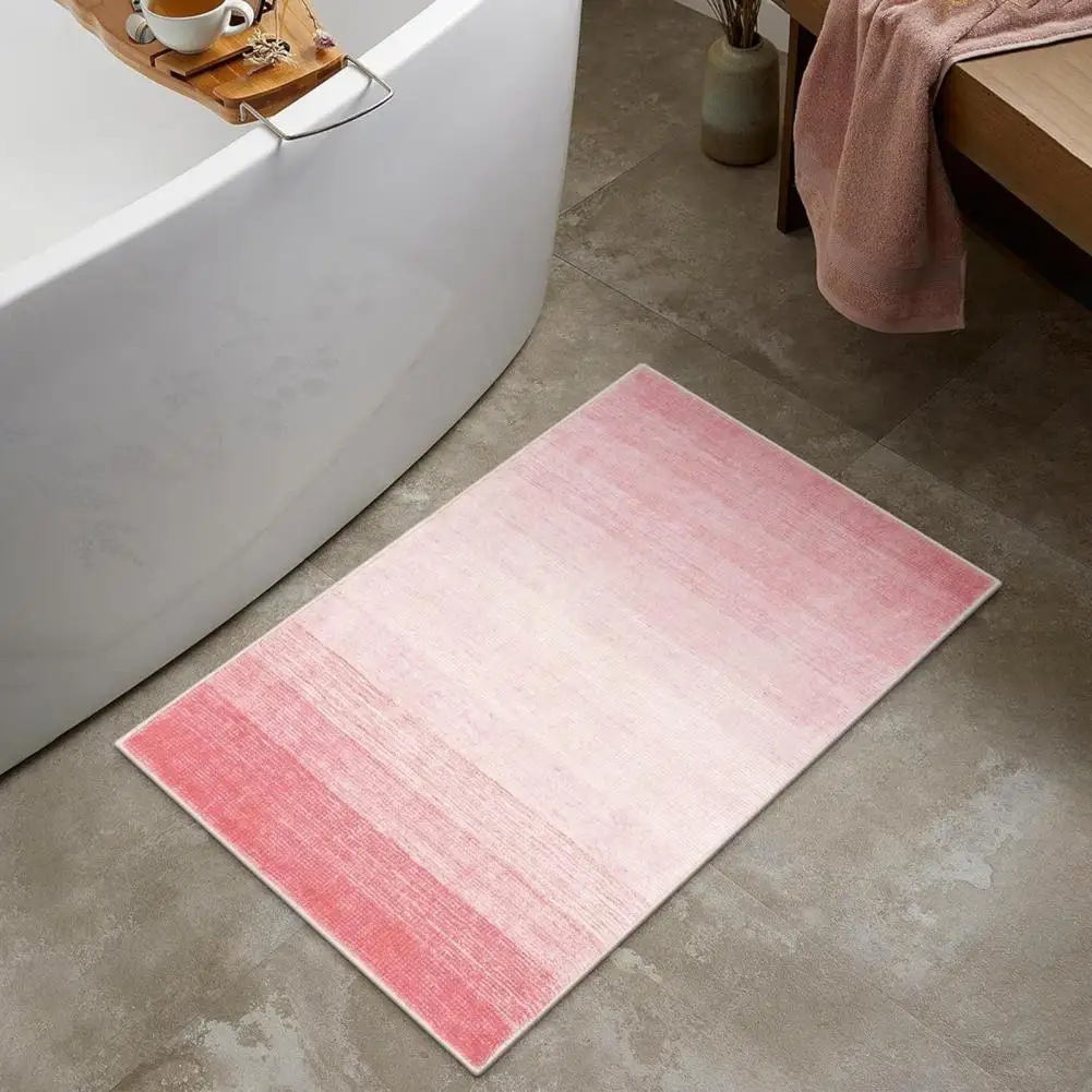 Low-pile Modern Carpet Quick-drying Gradient Color Bathroom Floor Mat with Anti-slip Design for Kitchen Room Easy to Clean