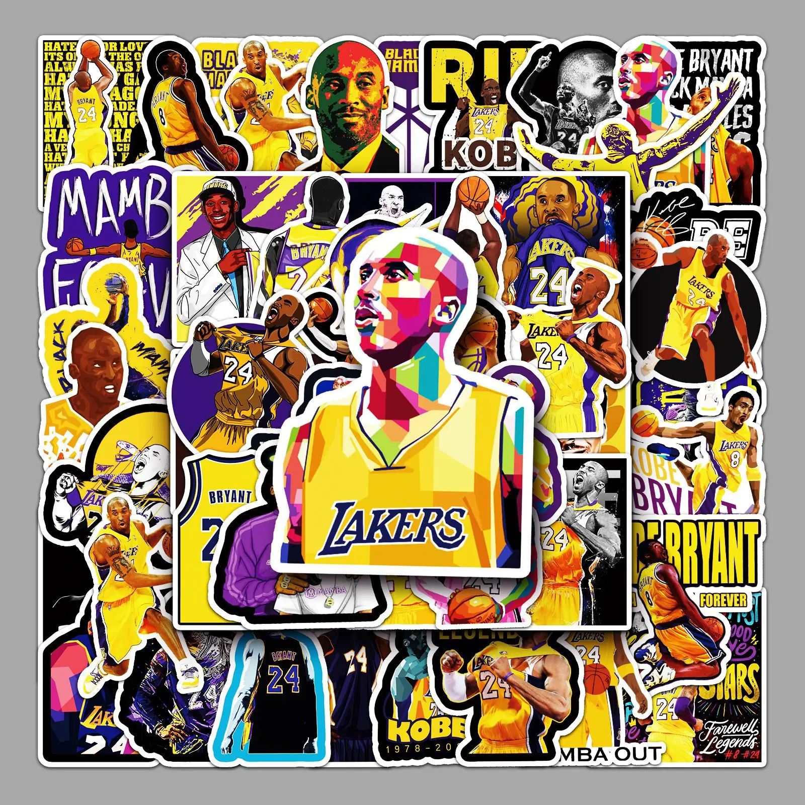 NBA Kobe Bryant Classic Graffiti Sticker 50Pcs Luggage Computer Notebook Cell Phone Car Decoration Los Angeles Lakers Sticker