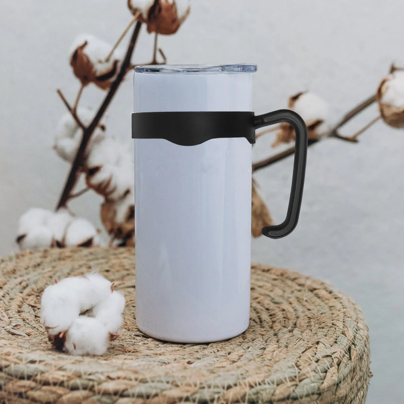 Thermal Mug Handle for 20 Oz Vacuum Cup Heavy Duty Polypropylene Solid Grip No Slip Fit Car Cup Holder Travel Ready