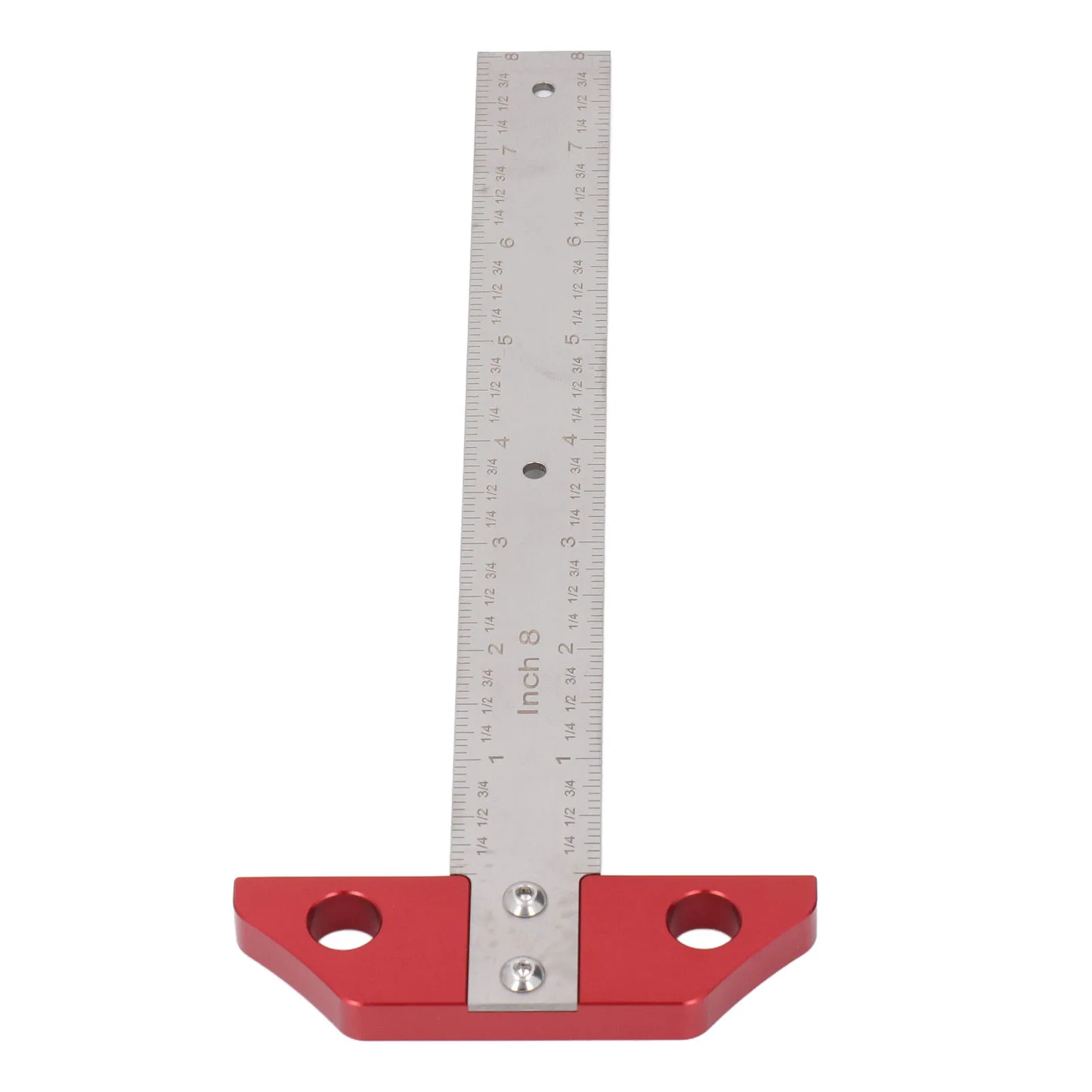 Regla cuadrada de 8 pulgadas en T, herramienta de dibujo de diseño de carpintería de Metal con escala métrica e imperial para trabajo de carpintero, trazador de medición