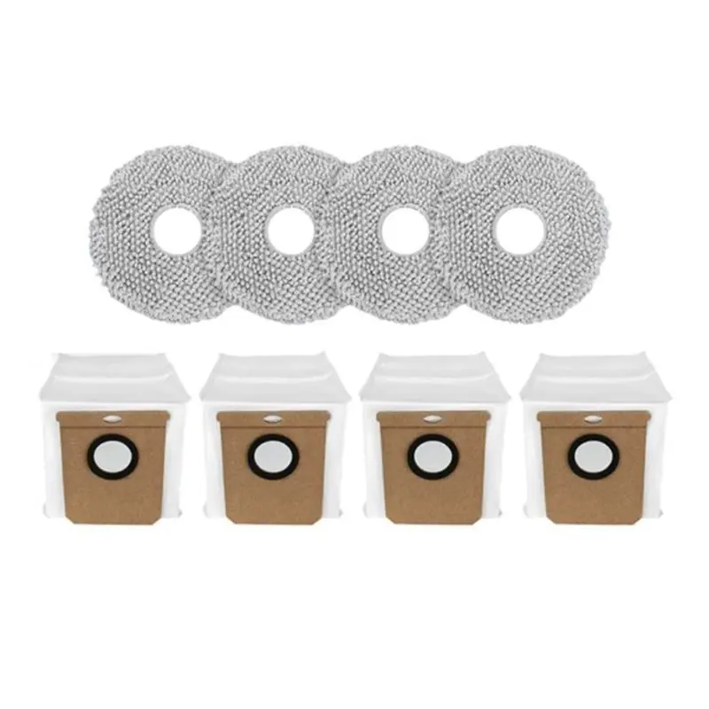 Dust Bag Mop Pad 8PCS Replacement Parts For Deerma Robot Vacuum X70/For Deerma DEM-X70 Vacuum Cleaner Accessories