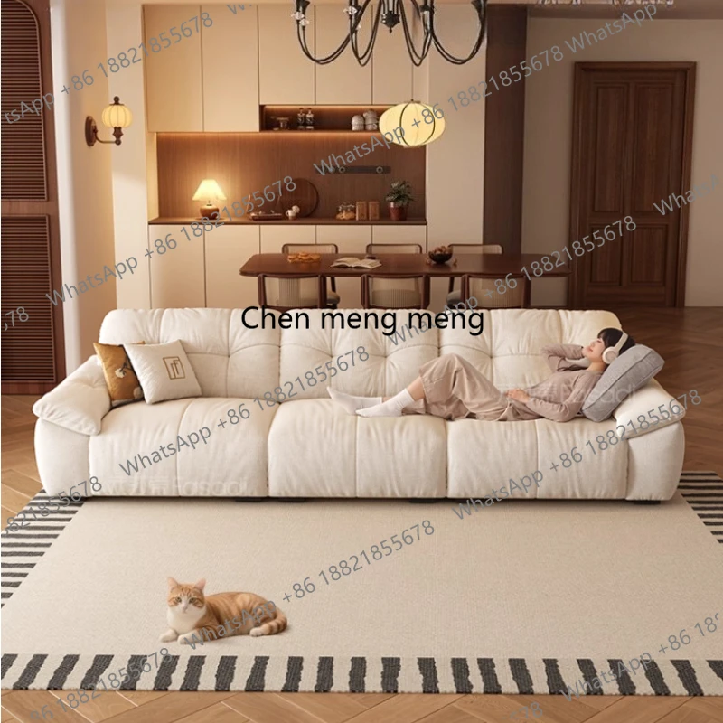 

Тканевый диван, современный интерьер гостиной, кремовый стиль, минималистичный удобный диван, минималистичный роскошный прямой ряд для трех человек