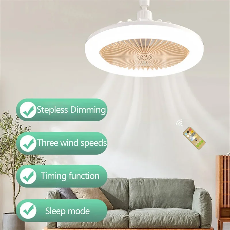 Xiaomi-Ventilateur de plafond silencieux avec télécommande, base de convertisseur de lampe d'éclairage, lampe pour chambre à coucher, salon, maison, 3 vitesses