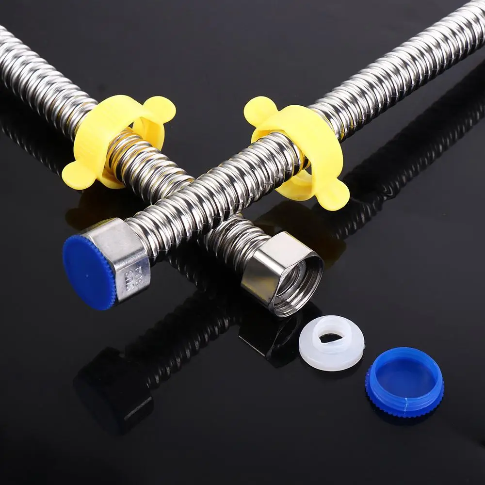 High-temperature Resistant 304 Stainless Steel Hose Thickened Explosion-proof Corrugated Pipes with Wrench 304 Stainless Steel