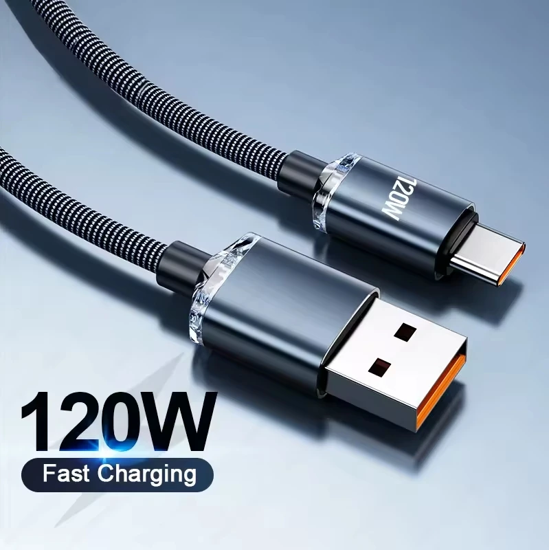 120W Type C Cable Super Fast Charger Cord Quick Charge USB C Cables Phone Charger For Samsung Xiaomi Huawei Oneplus POCO OPPO