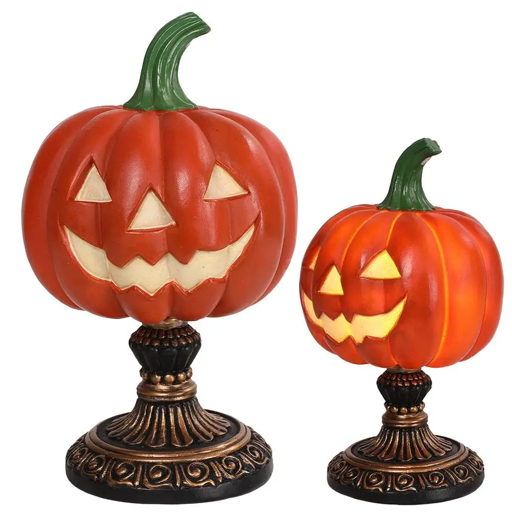 Vintage Halloween Pumpkin Table Lamp USB Plug Night Light Creative Desktop Decorative Ornament Holiday Gifting And Party Decorat