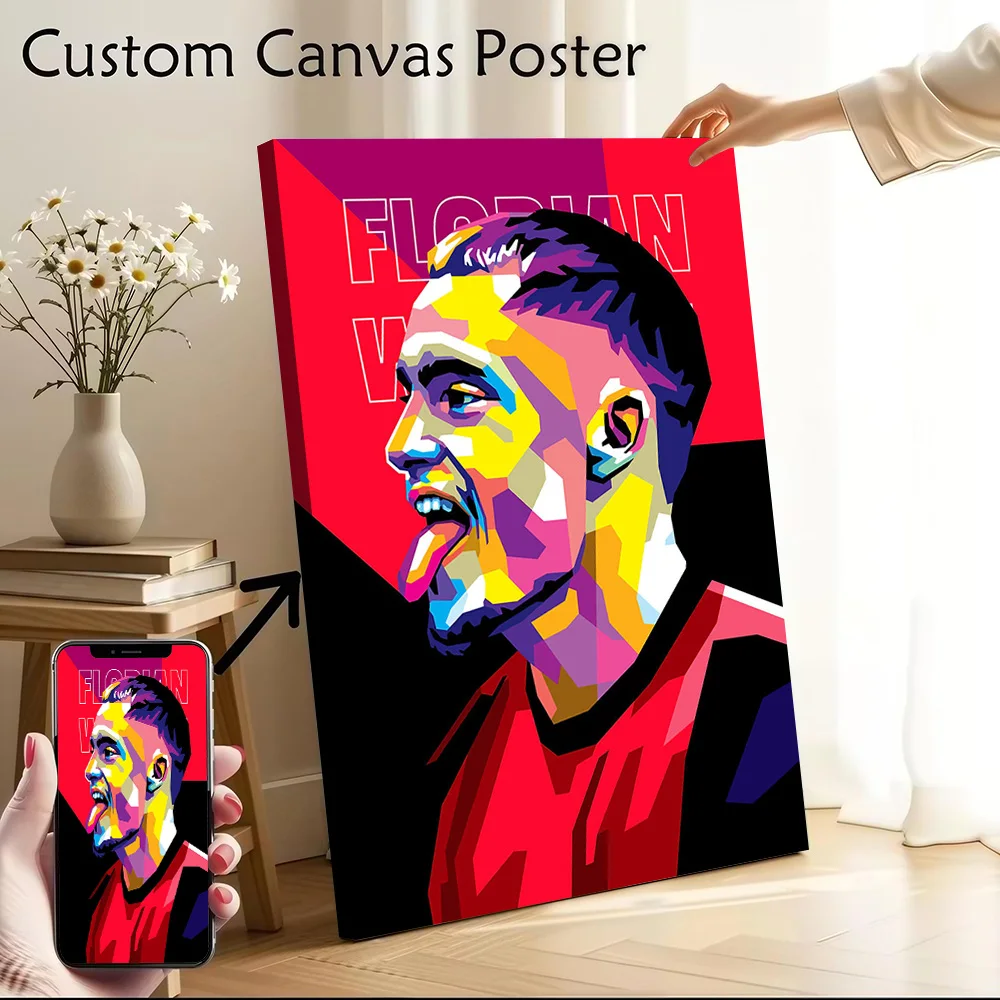 Florian Wirtz in WPAP Style Canvas Poster Customizable Pictures Wall Art Canvas Painting for Room Ornaments Interior Accessories