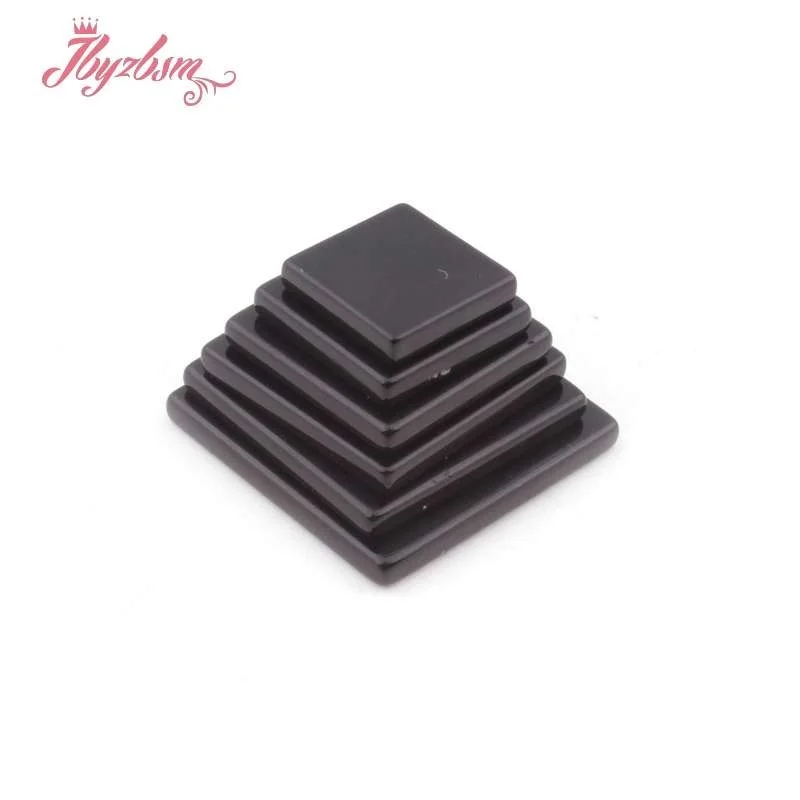 

Square Black Agates CAB Cabochon Flatback Dome Undrilled Natural Stone Bead for DIY Accessories Earring Ring Jewelry Making 5pcs