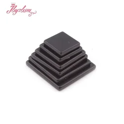 Square Black Agates CAB Cabochon Flatback Dome Undrilled Natural Stone Bead for DIY Accessories Earring Ring Jewelry Making 5pcs