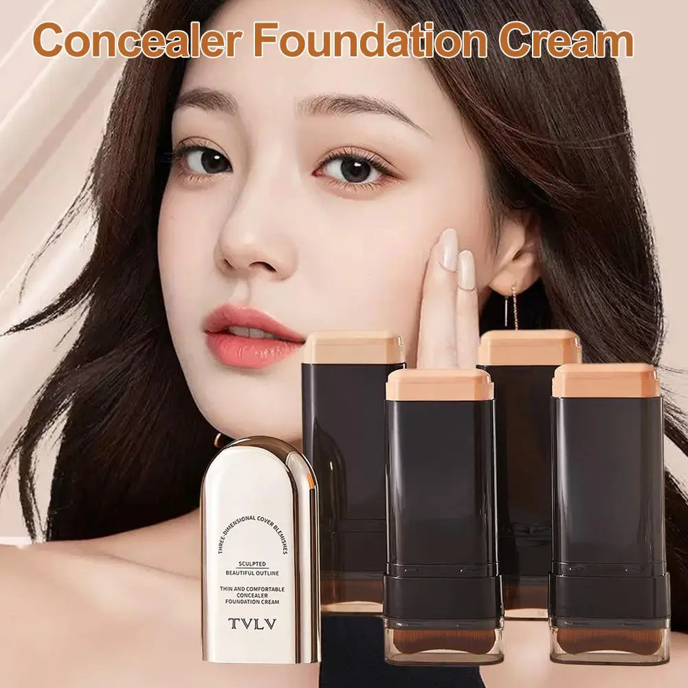 Double Ended Foundation Stick Moisturizing Light Transparent Matte Portable Head Long With Lasting Waterproof Non Brush Sme G9V1 view 2