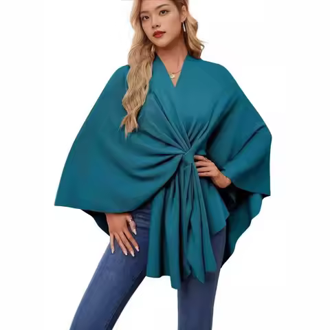 New Autumn Winter Woman Loose Shawl Cape Stylish Jacket Casaco Feminino Elegante Capes Pour Femmes Winter Poncho Capes Chales